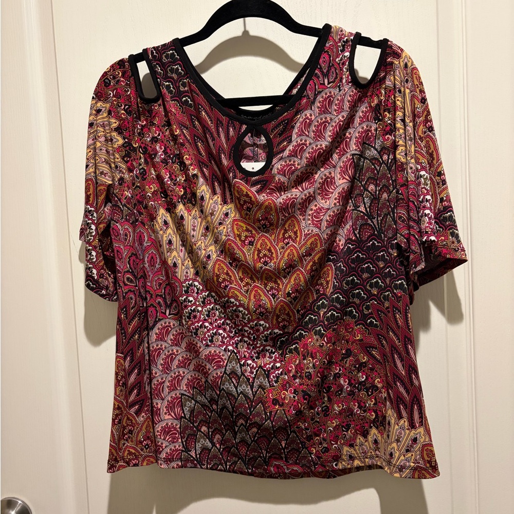 Chic Women's Multicolor Patterned Blouse
